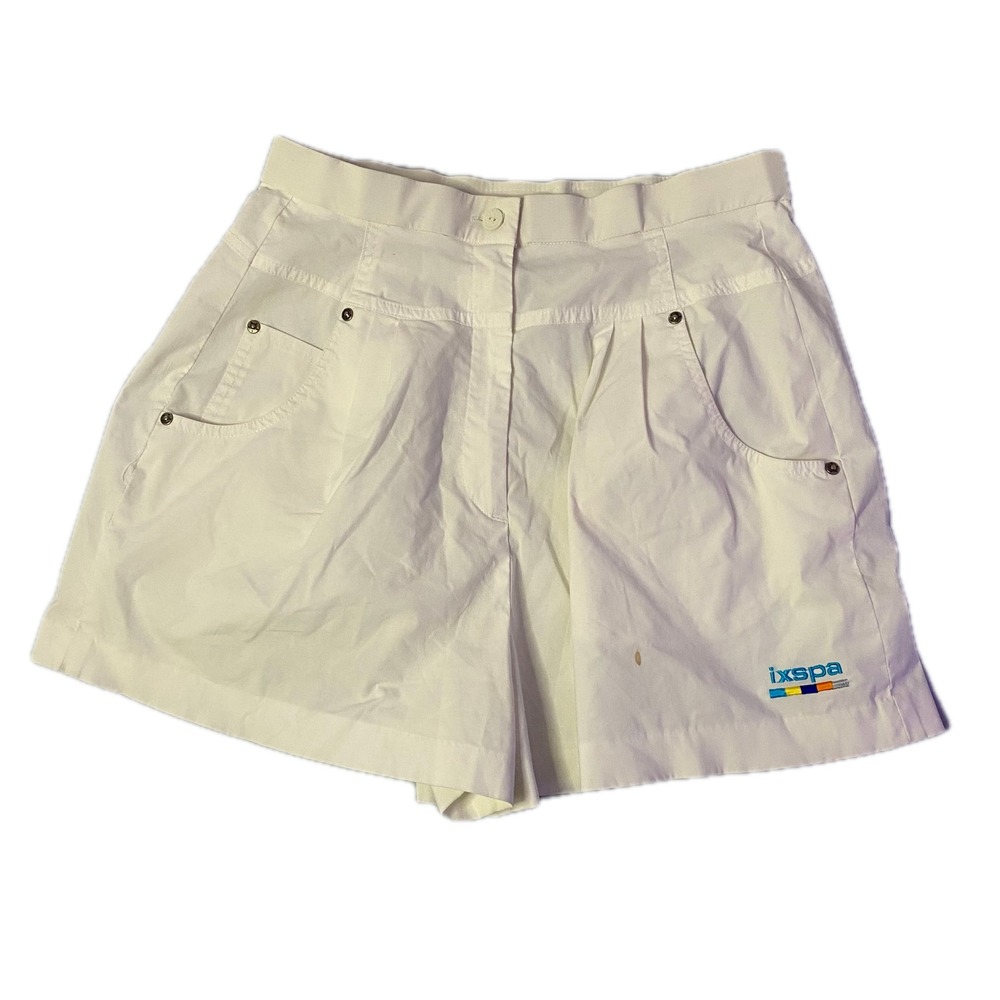 STAINS IXSPA by Jamie Sadock White High Waisted Golf Shorts‎ Women Sz 12 Vintage